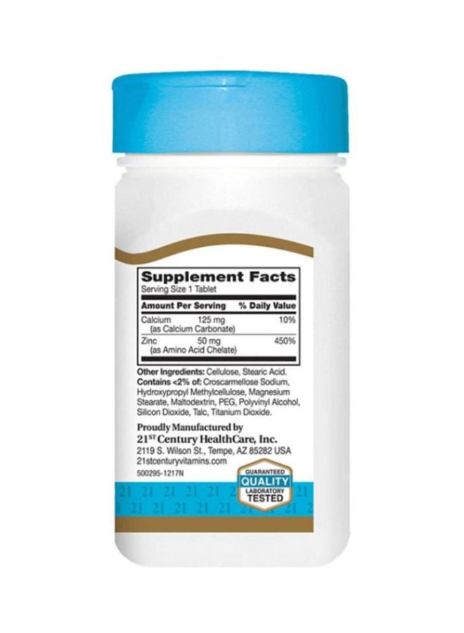 21st Century Chelated Zinc Dietary Supplement - 110 Tablets - Image 2